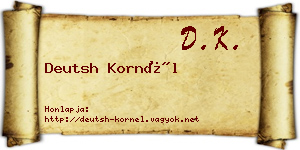 Deutsh Kornél névjegykártya