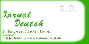 kornel deutsh business card