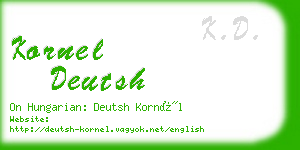 kornel deutsh business card